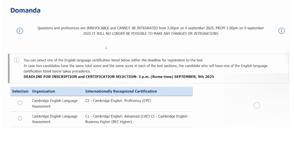 Step 4: Enter English language certificate details